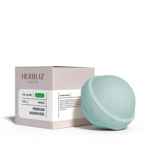 Herbliz Minze CBD Badekugel 150 g Badesalz