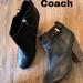 Coach Shoes | Coach Ankle Boots Black Soft Leather Wood Heel Bootie Size 8.5 | Color: Black | Size: 8.5