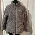 The North Face Jackets & Coats | Girls Northface Mossbud Swirl Reversible Faux Fur Coat, Grey/Teal, Size Xl | Color: Gray | Size: Xlg