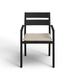 Joss & Main Vivant Aluminum Outdoor Dining Armchair w/ Cushion in Black | 32.75 H x 22.5 W x 22 D in | Wayfair 73A9C1737E064D6F98BE2889D1BB72BA