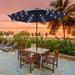 Arlmont & Co. 9' LED Patio Market Umbrella w/ Pole, Outdoor Table Umbrella For Yard, Poolside & Deck in Blue/Navy | Wayfair