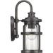 Pettiford Seeded Glass Outdoor Wall Lantern Glass/Metal in Gray Laurel Foundry Modern Farmhouse® | 22.13 H x 9.38 W x 12 D in | Wayfair