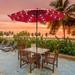 Arlmont & Co. 9' LED Patio Market Umbrella w/ Pole, Outdoor Table Umbrella For Yard, Poolside & Deck in Red | 92.5 H x 108 W x 108 D in | Wayfair