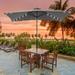 Arlmont & Co. 10 X 6.5' LED Patio Market Umbrella w/ Pole, Outdoor Table Umbrella For Yard, Poolside & Deck in Gray | Wayfair
