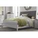 Gracie Oaks Yosvani Low Profile Sleigh Bed Upholstered/Linen in Gray/White | 60 H x 65 W x 88 D in | Wayfair 74C2032B5DB94BAF9869832882201A1C