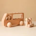 Jouets de voiture en bois de hêtre, blocs de Bus, jeux Montessori, jouets éducatifs pour enfants,