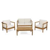 Bonsallo Outdoor Acacia Wood Chat Set by Christopher Knight Home
