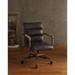 Harith Office Chair in Antique Slate Top Grain Leather, Dark Brown