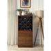 Contemporary Wine Cabinet with 3 Drawers and Wine Bottle Rack, Single Pull Knob Wine Rack in Walnut