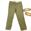 J. Crew Pants & Jumpsuits | J.Crew City Fit Broken In Boyfriend Distressed Khaki Green Cotton Pants Size 12 | Color: Green/Red | Size: 12