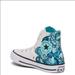 Converse Shoes | Converse | Womens Butterfly Floral Blue Aqua White High Top Lace Up Shoes 9 Y2k | Color: Blue/White | Size: 9