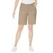 Plus Size Women's Classic Cotton Denim Shorts by Jessica London in New Khaki (Size 28 W) 100% Cotton Jean