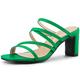 Allegra K Women's Strappy Block Heels Slide Heel Sandals Green 6.5 UK/Label Size 8.5 US