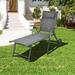 Latitude Run® Patiojoy Patio Chaise Lounge Chair Outdoor Reclining Chair W/neck Pillow & Wheels Metal in Gray | 41 H x 29.5 W x 58 D in | Wayfair