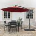 Arlmont & Co. Beeram 120" Round Cantilever Umbrella w/ Counterweight Metal in Red | 97 H x 120 W x 120 D in | Wayfair