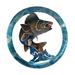 Rosecliff Heights Walleye Wall Décor Metal in Black/Blue/Brown | 16 H x 16 W x 1 D in | Wayfair CF4E9313F8B34C1DABCBE11D4674A8B6