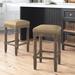 Three Posts™ Lossett Nailhead Counter & Bar Stool Wood/Plastic/Acrylic/Upholstered in Brown | 26 H x 14 W x 14 D in | Wayfair