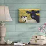 Ophelia & Co. 'Farm Pals IV' Painting on Canvas in Black/White/Yellow | 12 H x 18 W x 1.25 D in | Wayfair 0AD6BCA4B74F4C369A0E052E4233CACF