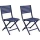 Chaises pliantes en aluminium lucca (lot de 2) bleu