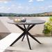 Oasis Eucalyptus Wood and Stone Outdoor Patio Round Dining Table