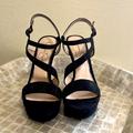 Jessica Simpson Shoes | Jessica Simpson Black Heel + Black Stones. Size 8.5. 5in Heel + 1in Platform. | Color: Black | Size: 8.5