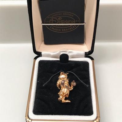 Disney Jewelry | Disney Mad Hatter Alice In Wonderland Limited Edition Charm Gold Plated Silver | Color: Gold/Silver | Size: Os