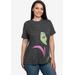 Plus Size Women's Disney Maleficent Villain T-Shirt by Disney in Gray (Size 2X (18-20))