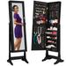 Best Choice Products 6-Tier Standing Mirror Lockable Storage Organizer Cabinet Armoire W/LED Lights -, Solid Wood in Black | Wayfair SKY1460