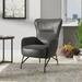 Accent Chair - Mercury Row® Rainer Upholstered Accent Chair Wood/Fabric in Black | 42 H x 20.8 W x 32.2 D in | Wayfair