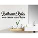 Trinx Bathroom Rules Wash Brush Floss Flush Cursive Wall Decal Vinyl in Black | 6.5 H x 23 W in | Wayfair 072D113E5B4846B3A64AD6380F3884CB