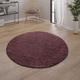 Paco Home - Tapis Shaggy Tapis Salon Shaggy Poil Long Moderne Monochrome Violet 140x200 cm