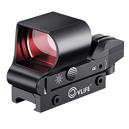 CVLIFE 1x28x40mm Red Dot Sight, 4 Reticles Reflex Sight for 20mm Rail, Black