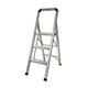 Bergman Slimline Step Ladder - 3 Step Aluminum Folding Ladder, Portable Slim Step Stool - Household Safety Ladder with Non Slip Steps and Handrail
