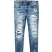 American Eagle Outfitters Jeans | American Eagle Super Stretch Hi-Rise Jegging Crop. Ripped & Repaired Jeans | Color: Blue | Size: 0l