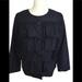 J. Crew Jackets & Coats | J. Crew Dark Navy 100% Silk Tiered Ruffled Jacket Size 8 | Color: Blue | Size: 8