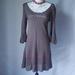 Free People Dresses | Free People Boho Mini Knit Dress Bell Sleeve Tie Waist Stretchy Brown Women Sz.M | Color: Brown | Size: M