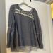 Free People Tops | Free People Fleece Top Size M In Stripes With Laces Detail. | Color: Blue/Gray | Size: M