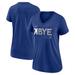 Women's Los Angeles Dodgers Royal Nike K-Bye Tri-Blend V-Neck T-Shirt