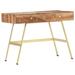 Loon Peak® Writing Desk w/ Drawers 39.4" x 21.7" x 29.5" Solid Sheesham Wood Wood/Metal in Brown | 29.5 H x 39.4 W x 21.7 D in | Wayfair