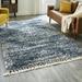 Blue/Gray 120 x 1.5 in Area Rug - Trent Austin Design® Knupp Abstract Shag/White Area Rug Polypropylene | 120 W x 1.5 D in | Wayfair