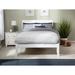 Harriet Bee Salem Solid Wood Sleigh Platform Bed Wood in White/Brown | 44.25 H x 55.8 W x 81.1 D in | Wayfair 36E00A1D7B864312A1F9D5DC220125BF