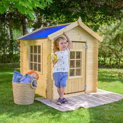 Kinderspielhaus aus Holz -Spielhaus im Freien für Kinder - 111x113xH121 cm/0.9 m2 - Die Dachfarbe