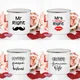 Mrs/mr Right Print Couple Mugs Creative Coffee Cup Clicks Dessert Breakfast Milk StandardisEnamel