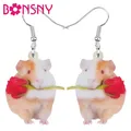 Bonsny-Boucles d'Oreilles en Acrylique pour Femme et Fille Bijou Pendentif Motif Animal Jour de