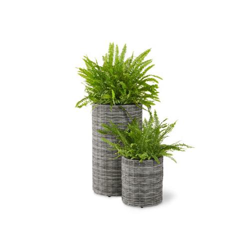 2er-Set Blumentöpfe, Polyrattan