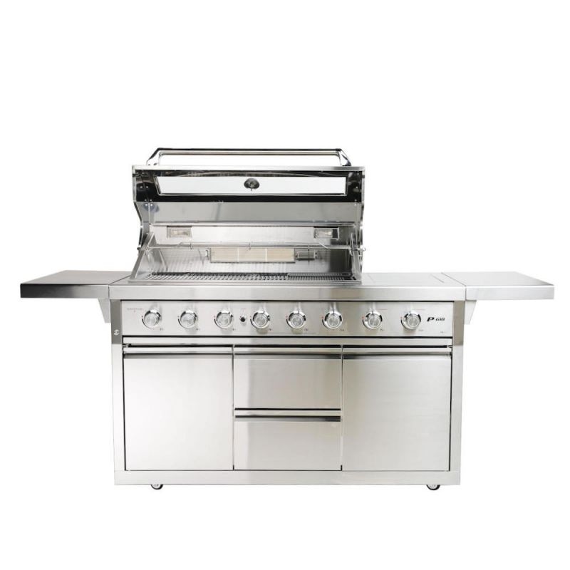 SANTOS P-618 Gasgrill Edelstahl mit 6 Hauptbrennern plus Infrarot-Heckbrenner und 800 Grad-Seitenbrenner Image
