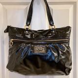 Coach Bags | Coach Poppy Collection Black Patent Leather Bag With Heart Pull | Color: Black/Gold | Size: Os