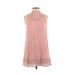 Xhilaration Casual Dress - A-Line Mock Sleeveless: Pink Solid Dresses - Women's Size Small