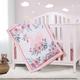 YJM Swan Cot Bedding Set for Girls 3pcs, Cot Sheet, Cot Skirt, Cot Quilt Included, Pink Cot Sets, 3 PIECE
