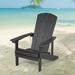 Rosecliff Heights Adirondack Chair Plastic/Resin in Black | 36.6 H x 29.1 W x 33.9 D in | Wayfair 6AEFA635F19B4CA0AD726E8F07CEE90F